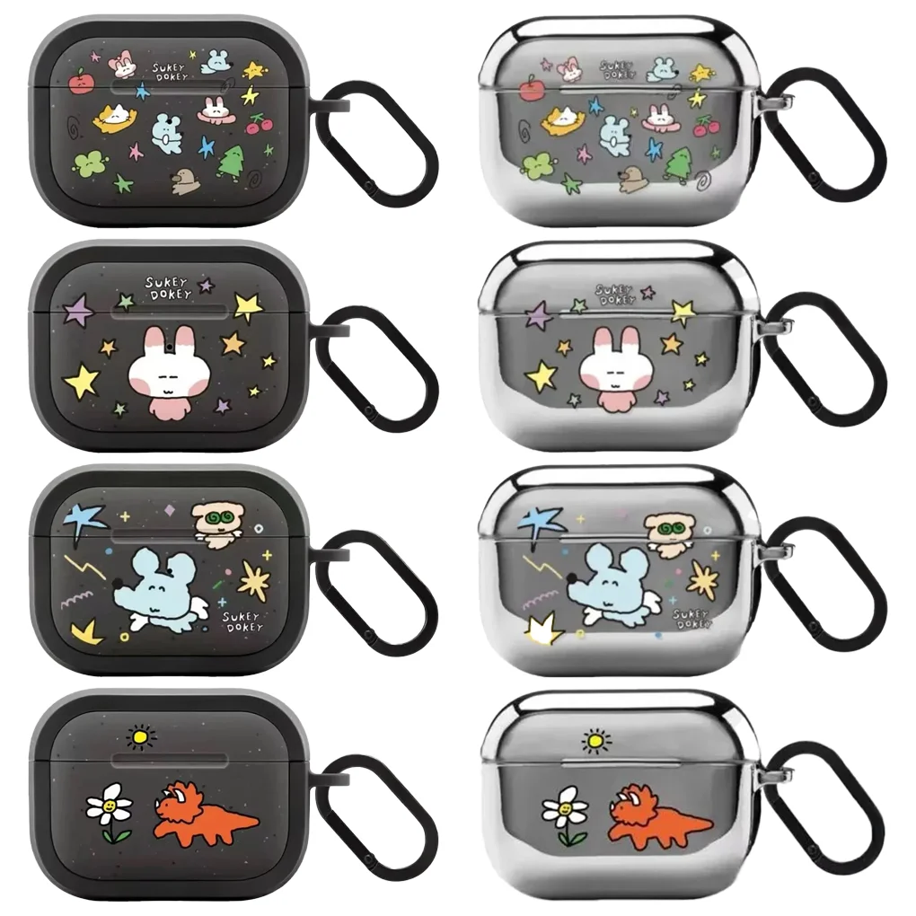 

Cute Puppy Case for AirPods 3 4 Pro Pro2 Airpod Pro Bluetooth Earbuds Charging Box Protective Cover