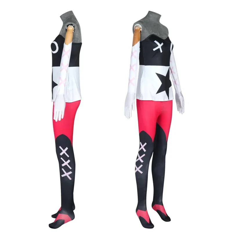 EE01 Vagatha Anime Hazbin Costume Cosplay Vestiti Uniforme Hotel Halloween Party Set Donna Abito Abito Corno Copricapo Hallowee 0Ww