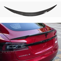 For Tesla Model S Carbon fiber Rear Spoiler Trunk wing 2014-2022 RZ Style FRP Matt carbon