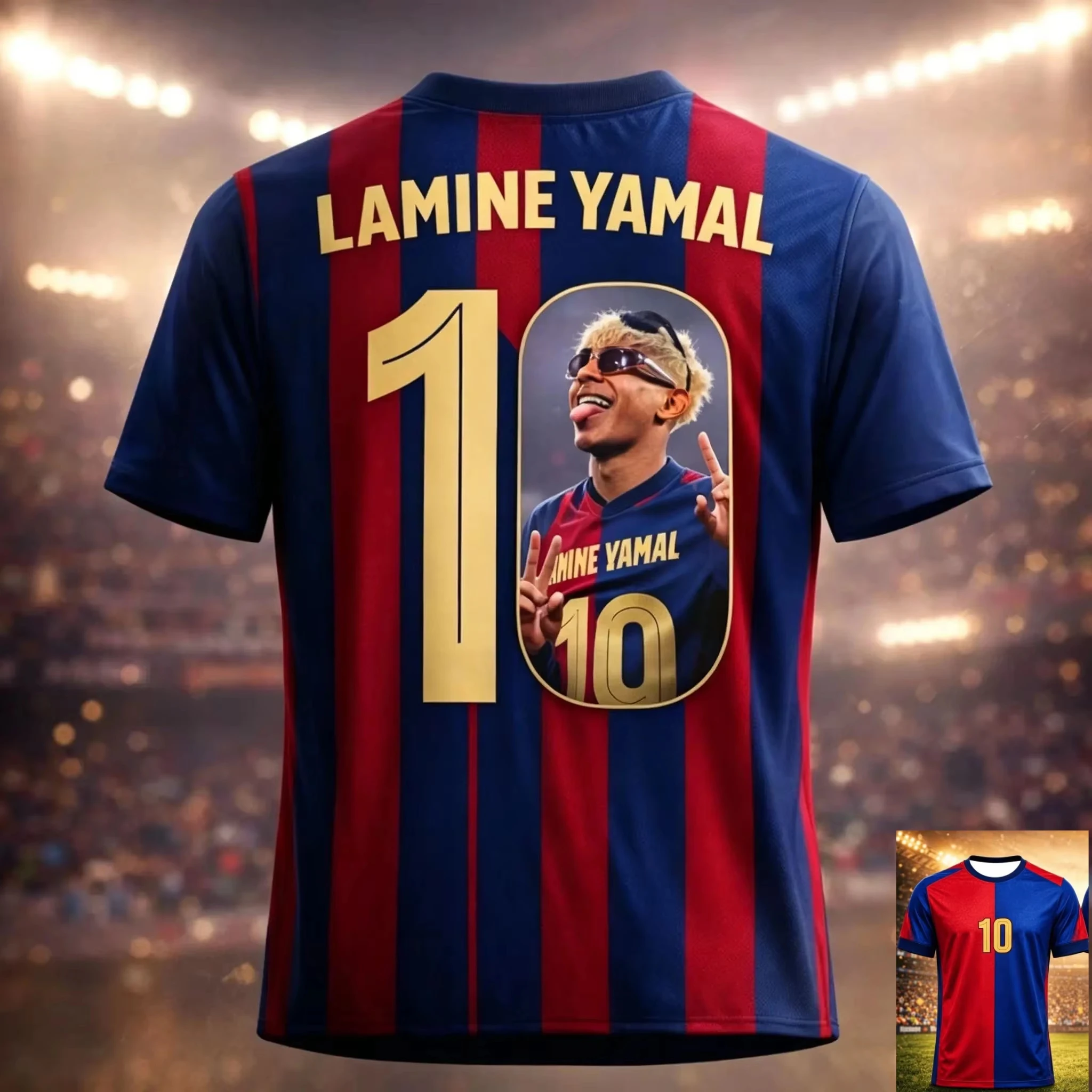 Lamine Yamal Trendy 3D Graphic Football Jersey Lightweight Breathable Fan Sportswear Limited Collect Family Matching Outfits