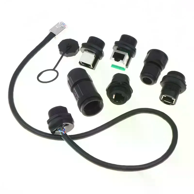 Waterproof RJ45 Connector Kit IP67 Protection Stable Signal Perfect Outdoor Industrial Ethernet Cabling