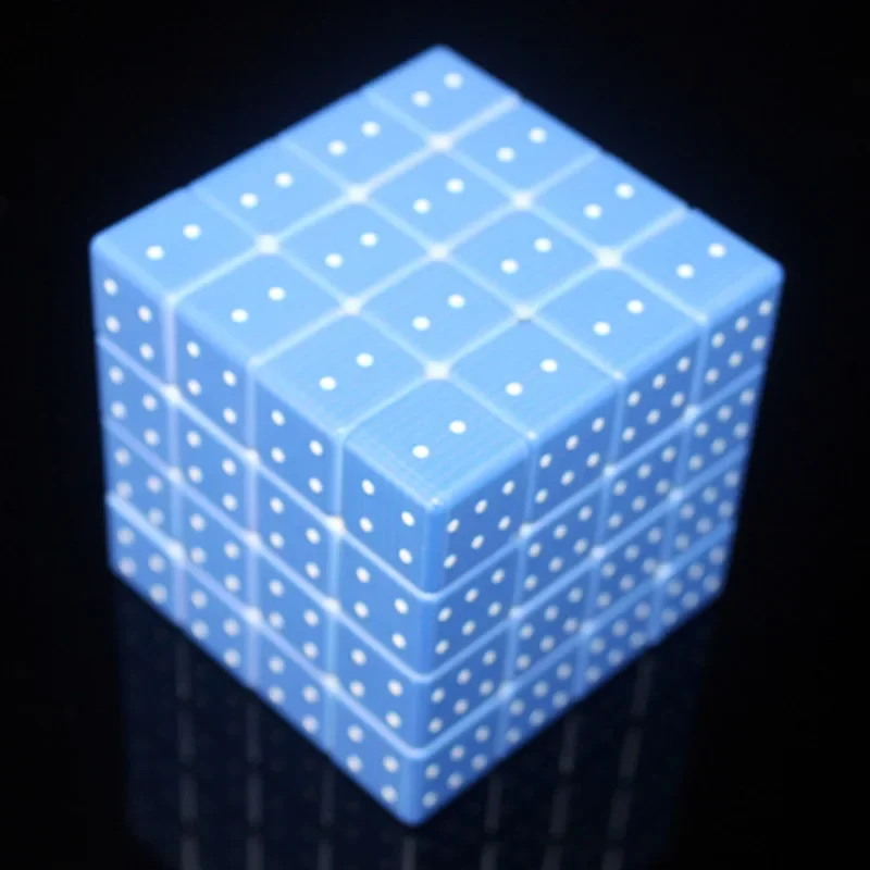 Cubo personalizado con impresión UV, 4x4x4, Braille, huella dactilar, relieve 3D, 4x4x4, sin pegatinas, Cubo mágico, juguetes educativos para niños