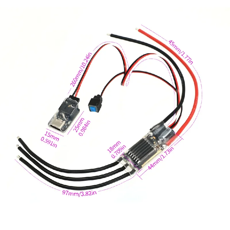 

RevvitRC APE32 AM32 50A ESC Bluetooth Регулировка параметров Прошивка может работать через Wi-Fi Link для 1/10 TRX4 SCX10 RC гусеничного автомобиля