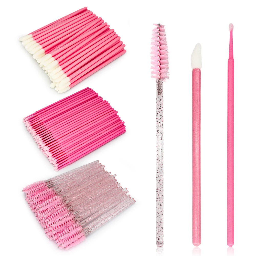 200Pcs Eyelash Extension Supplies Kit Eyelash Extension Brush Lip Brush Microbrush Eyelash Extension Accessories Makeup brushes