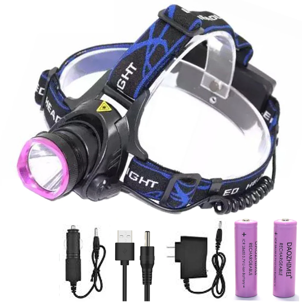 2000 Lumens T6 Rechargeable LED Headlamp Headlight Flashlight Camping Head Lamp Light + 2*18650 Battery + Car Charger+USB