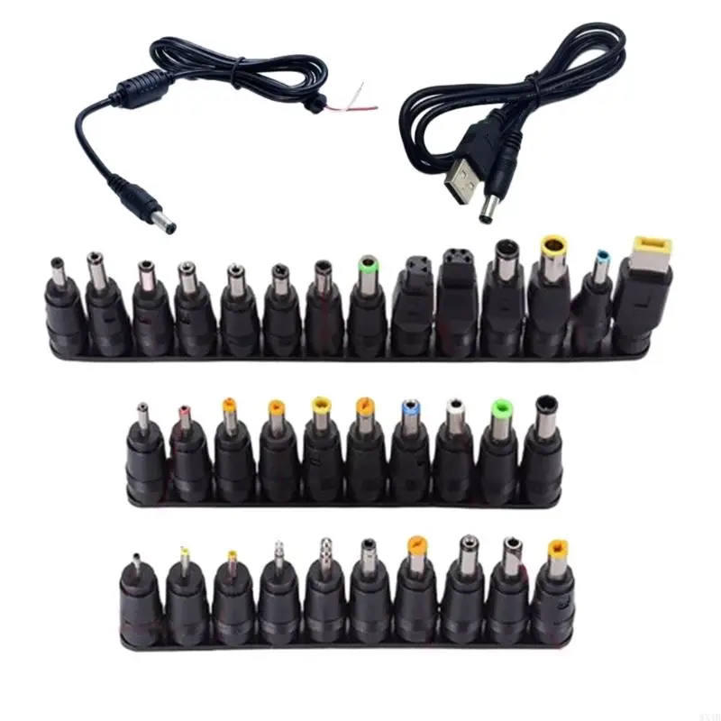 1Set ноутбуки Power Acsessy Acsessy DC5.5x2.1 с 34 -процентным зарядом разъемы включены USB -кабель.