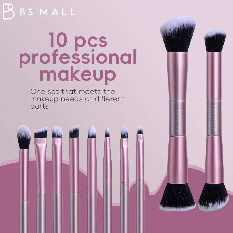 2026 New Product 10-piece Purple Double-headed Makeup Brush Set