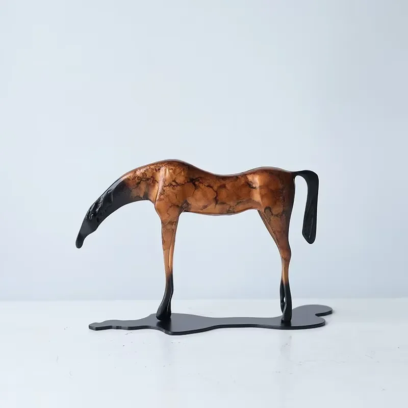 New Chinese Style Engraved Sculpture Thousand Miles Horse Ornaments Living Room Study Entrance Room Creative Micro