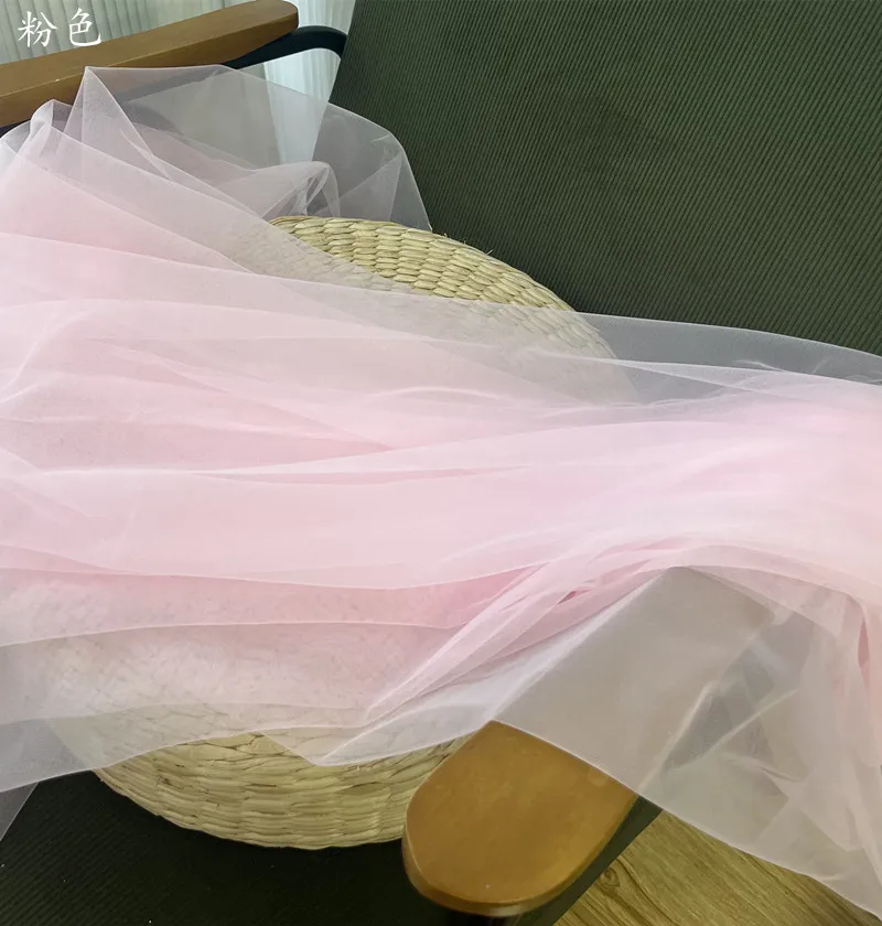 Tela de tul suave cifrada de color sólido, 40 colores, bricolaje, fondo de lugar de boda, telas de falda esponjosa de boda para coser