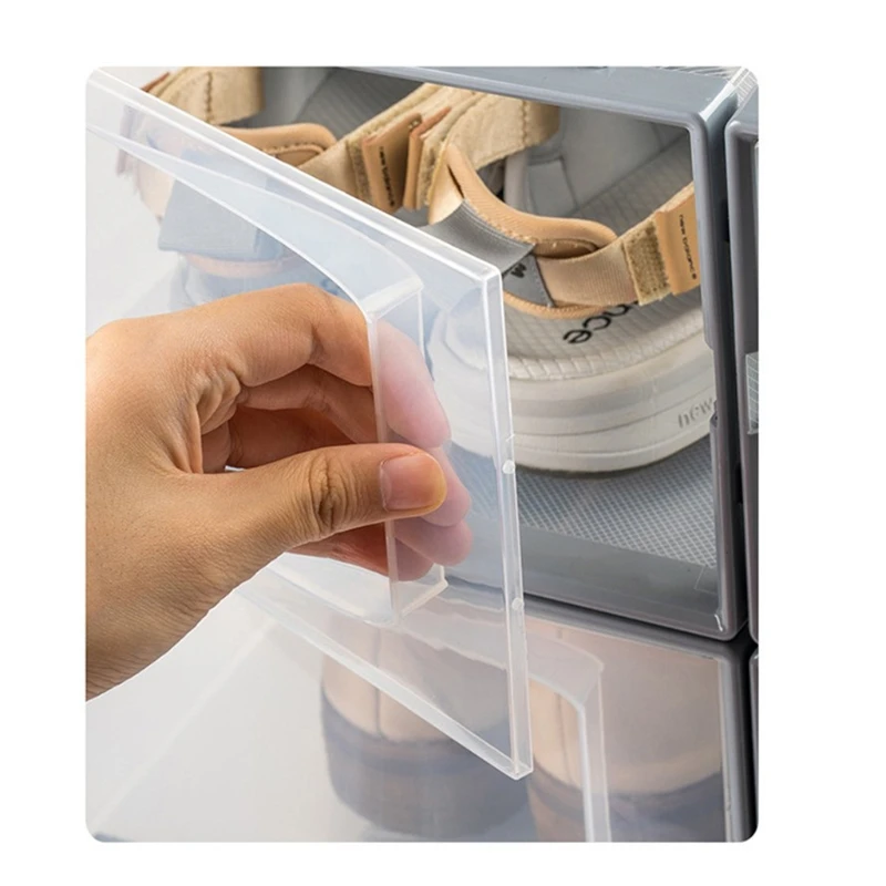 Clear Plastic Shoe Storage Box Thickened Stackable Shoe for Case Drawer Type Container for Men Women