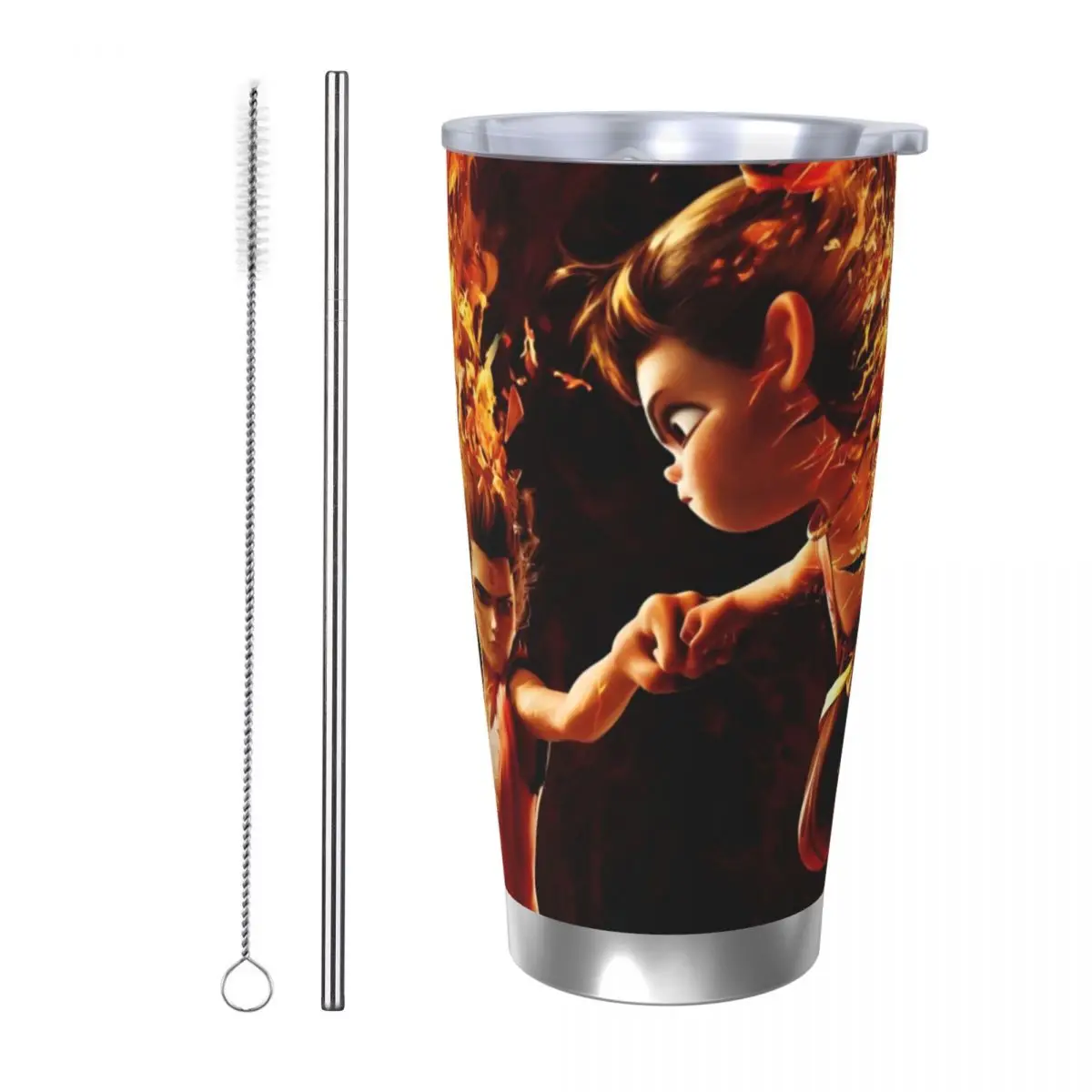 

Nezha Birth Of The Demon Детский изолированный стакан с соломинкой и крышкой Ne Zha Аниме Фильм Вакуумная термокружка Чашки-термос, 20 унций