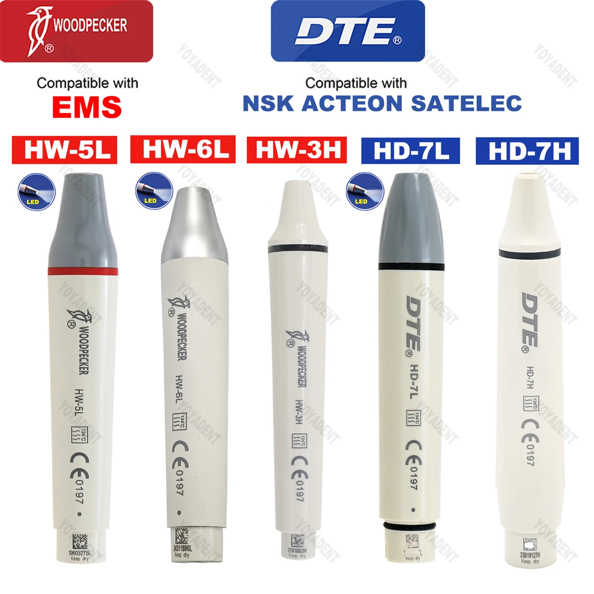 Woodpecker DTE Dental Ultrasonic Scaler Handpiece Scaler Detachable Cable Tube Fit EMS UDS NSK SATELEC ACTEON Dental Tools