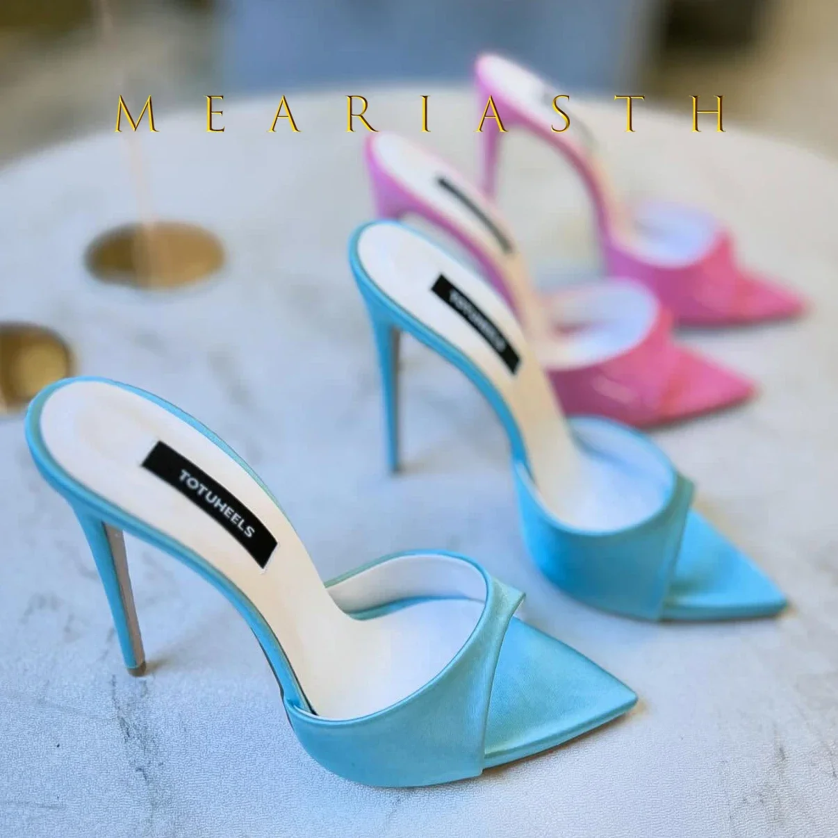 

New Fashion Sandals Women's High Quality Sexy Leopard Pattern Mules Pointed Open Toe thin High Heel Slippers Modern Open Shoes