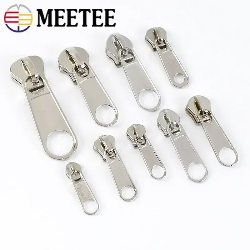 

10/20Pcs 3# 5# 8# Zipper Puller for Nylon Resin Metal Zips Silver Zippers Slider Luggage Tape Zip Pull Lock Head Sew Accessories