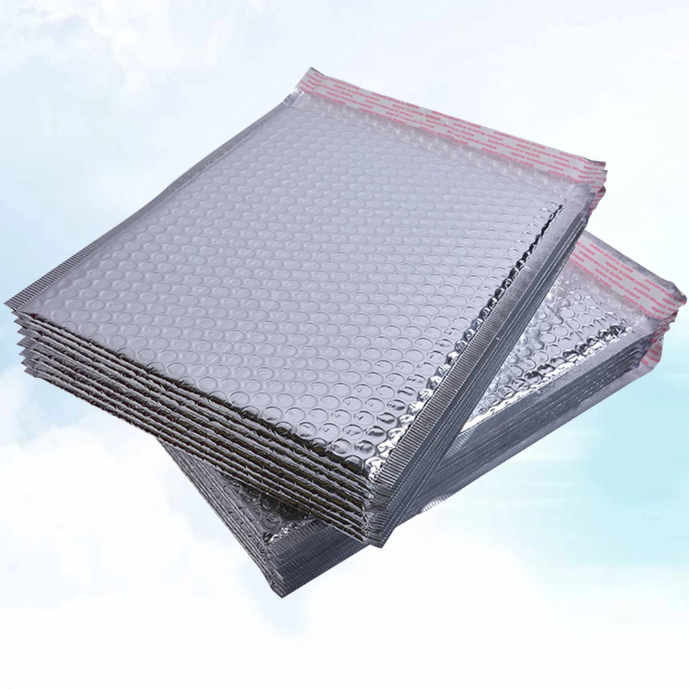 

50 pcs Aluminum Foil Bubble Envelope Bag Waterproof Shockproof Lightweight Logistics Packaging Pouch Self-Seal For Shipping