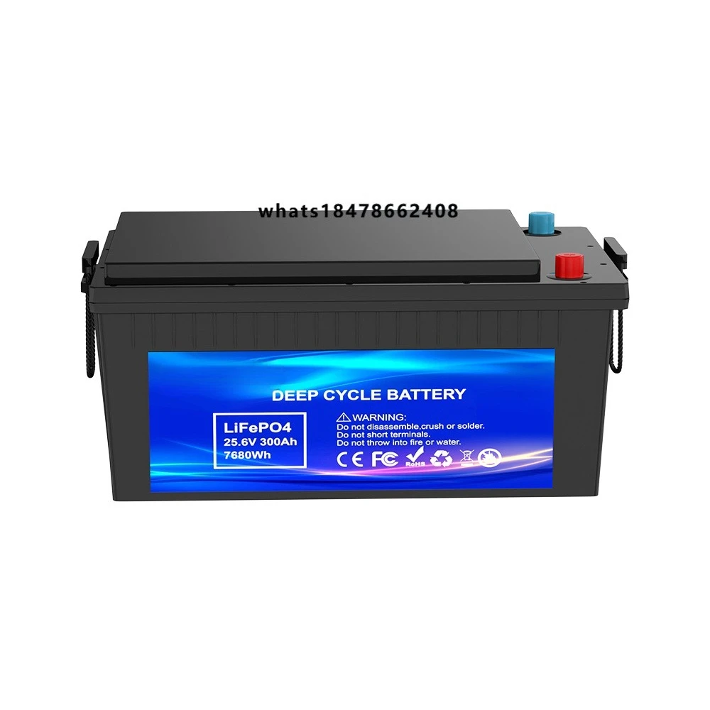 

Wholesale price 25.6V 300Ah 7.68kWh energy storage car battery RV LiFePO4 battery