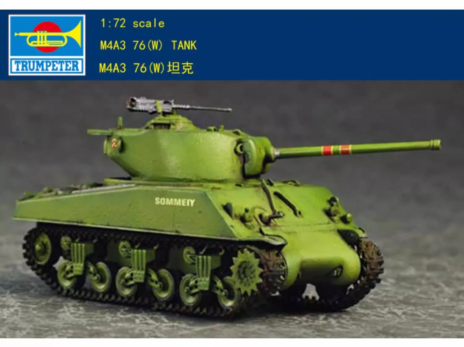 TRUMPETER Military Static Model 1/72 Sherman M4A3 (76)W Tank Scale 07226 Unassembled Unpainting Static Kit TH05387-SMT9