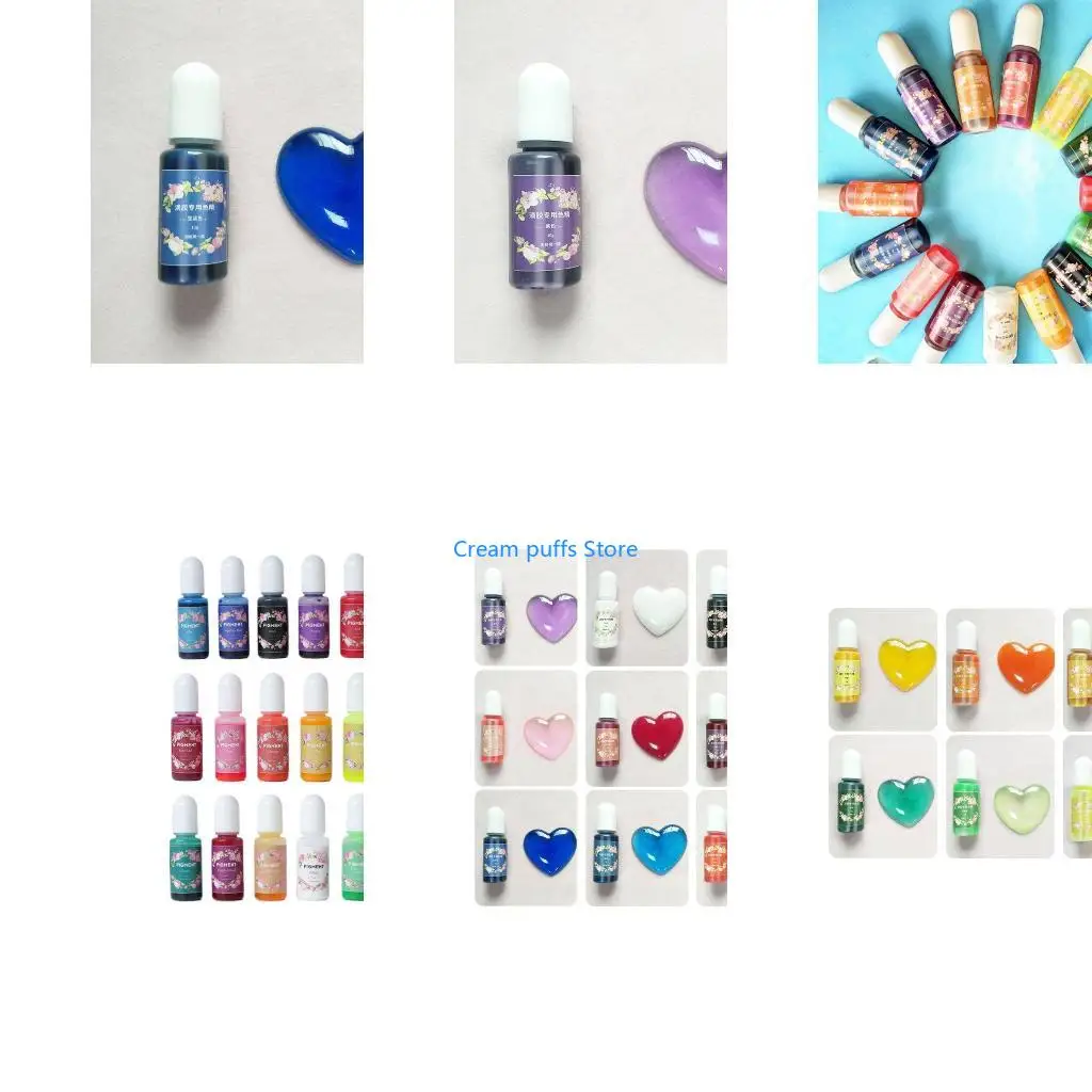 50LE 10 Pieces Handmade Epoxy Pigment Jewelry Making Accessories Oily Dye DIY