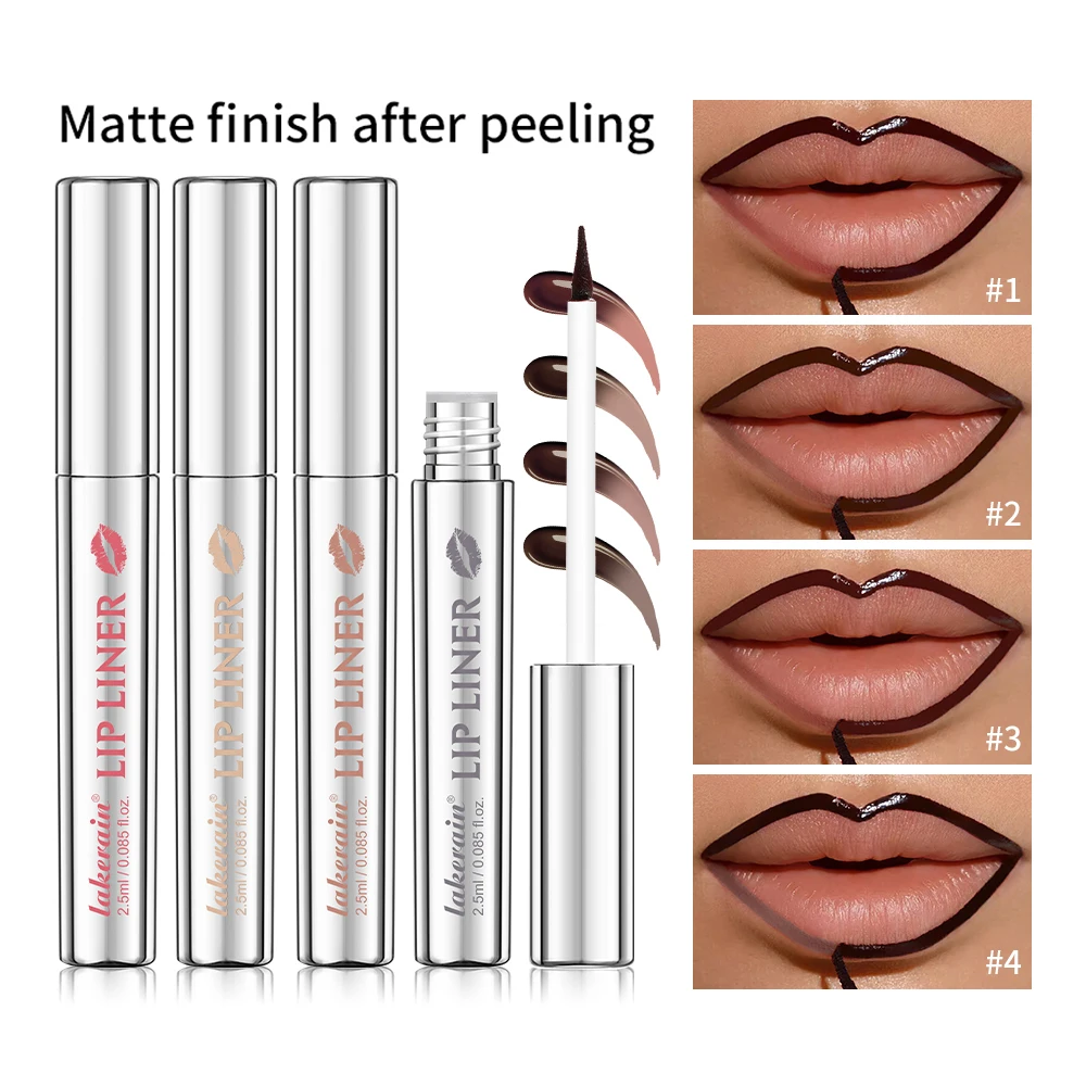 Waterdichte Lip Liner Peel Off Tattoo Lipgloss Waterdichte Langdurige Matte Lip Tint Bruine Contour Afscheur Lippen Vlek Cosmetische - afbeelding 1