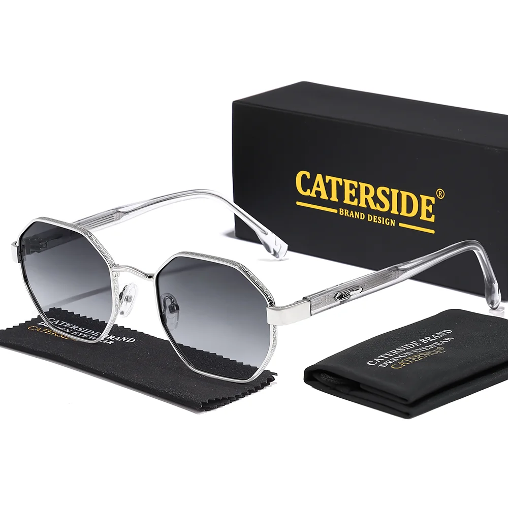 CATERSIDE جديد الرجال النظارات الشمسية المضلع الرجعية واقية من الشمس نظارات المرأة موضة الاتجاه السفر في الهواء الطلق نظارات أساسية UV400