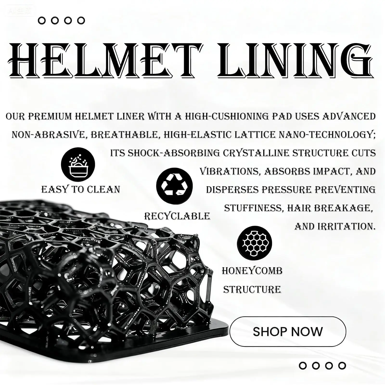 Tactical Helmet Liner Nano-Technology High Cushioning Shock-Absorbing Pad No-Pressing Head Hair-Friendly Breathable Easy Toclean