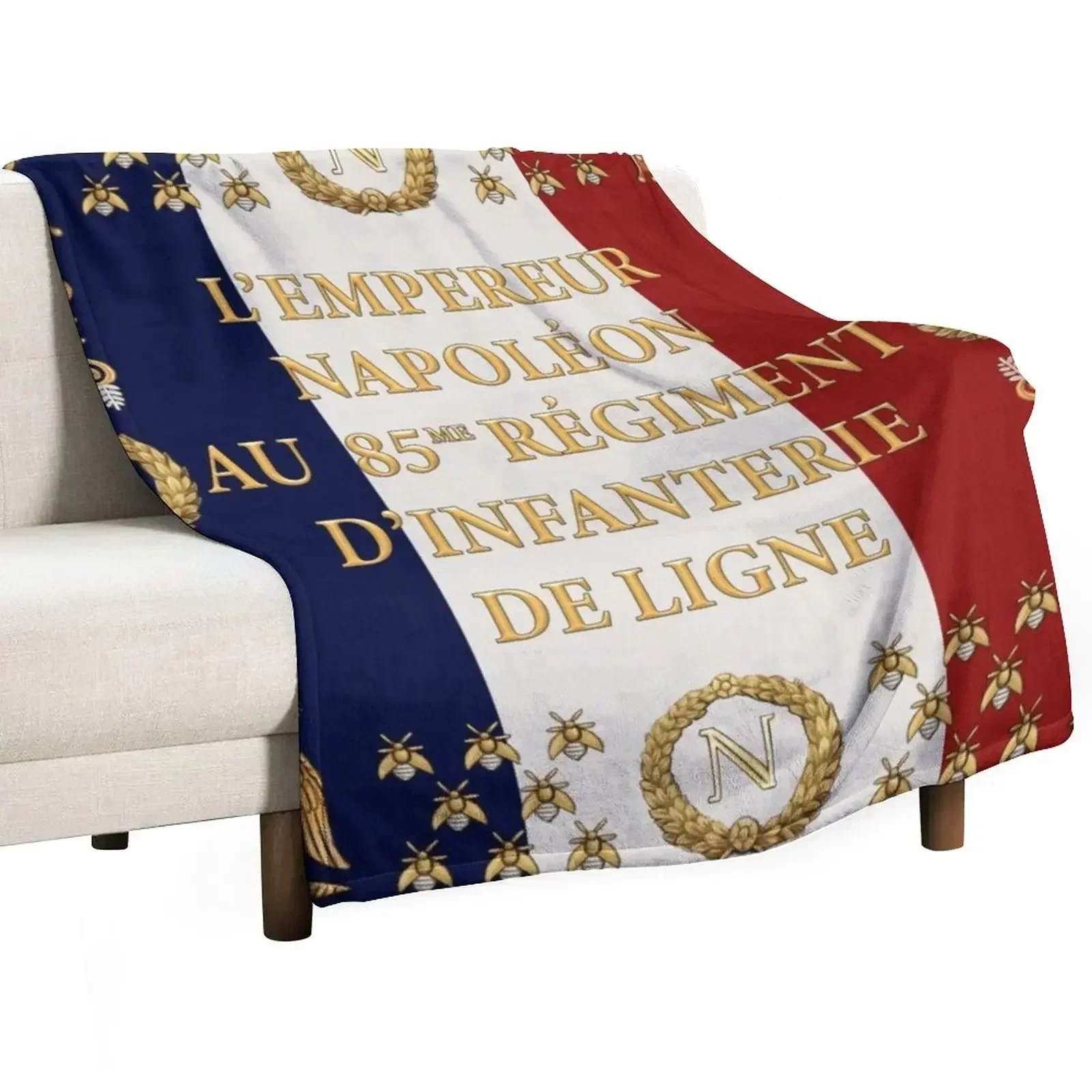 Napoleonic French 85th regimental flag Throw Blanket Hairys Bed covers Picnic Luxury Thicken Blankets