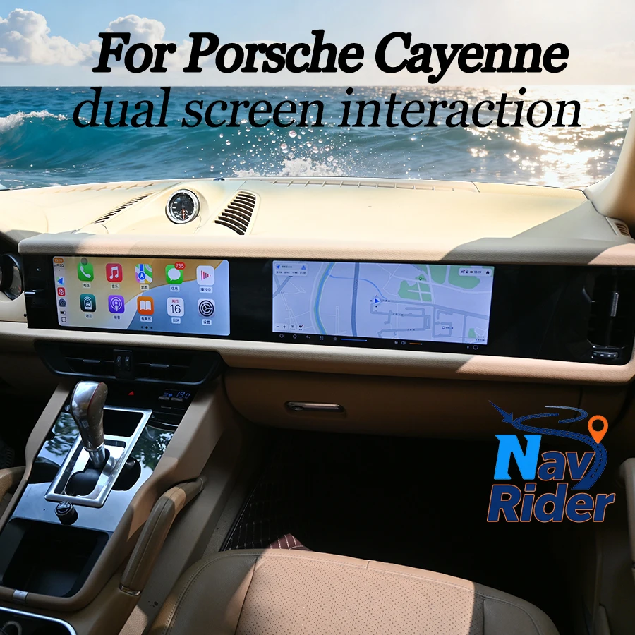 Android Dual Screen Interaction GPS Navigation Auto Head Unit Carplay For Porsche Cayenne 2010-2017 Car Multimedia Player Stereo