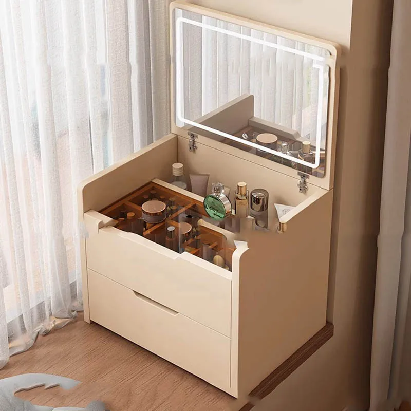 

Storage Mirror Dressing Table Makeup Closets Wood Nail Organizer Vanity Table Storage Bedroom Penteadeira Postmodern Furniture