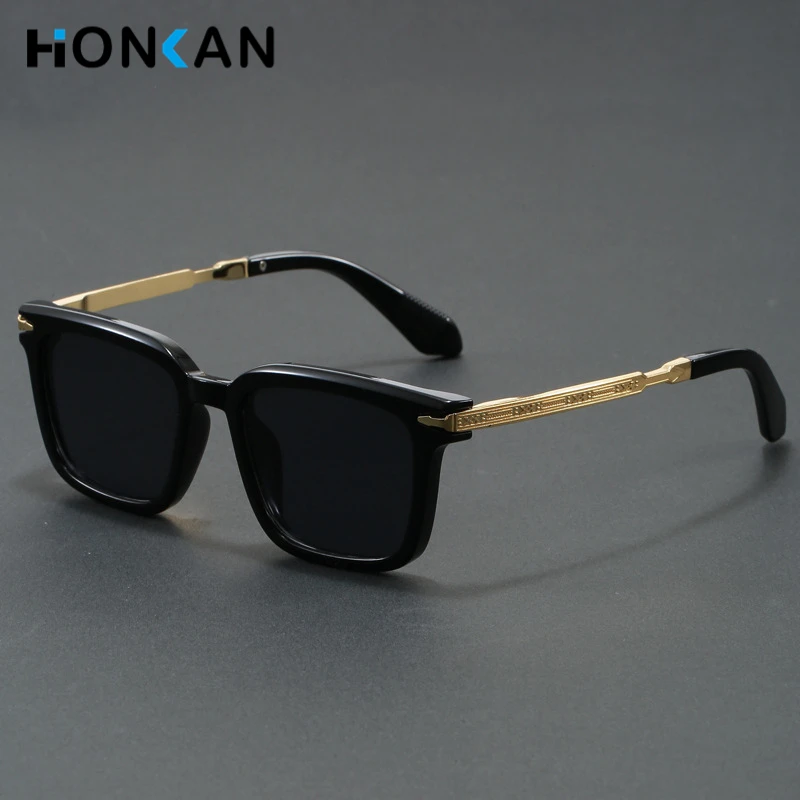 

Luxury Design Metal Sun Glasses Men Women Retro Trend Sqaure Sunglasses UV400 Eyeglasses Driving Fishing Shades Eyewear
