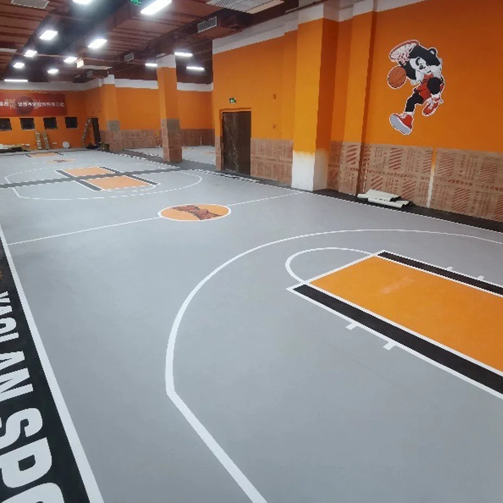 Beable Durable 4.5mm PVC Professional Indoor Basketball Flooring Sports Mat Custom Colors White Lines