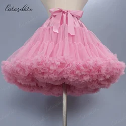 Catasdate-Jupon gonflé moelleux pour robe de ballet, jupe tutu, sous-jupe pour la fête, robes courtes avec couches à plusieurs niveaux