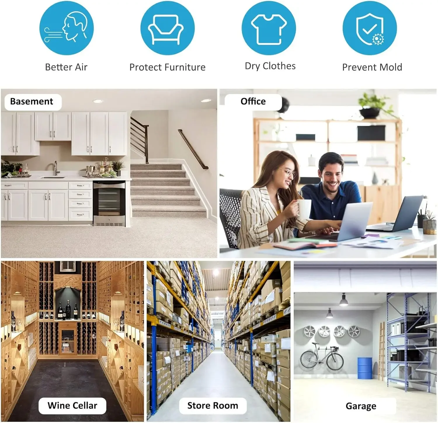 Dehumidifier for Basement and Home with Drain Hose & Water Tank, 3 Smart Modes, Humidity Control, Auto Defrost, 24H Timer- 2024