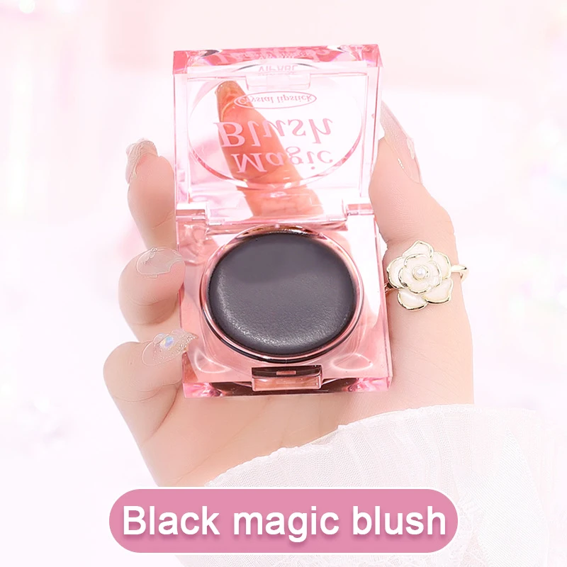 Preto cristal blush multi bálsamo magia mudança de temperatura blush gel creme para lábio maquiagem dos olhos rosa bochecha matiz rouge paleta