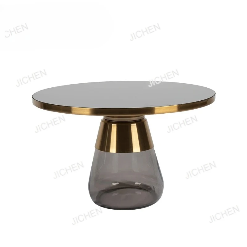 Light Luxury Metal Coffee Table, Round Glass Corner Coffee Table Muebles Furniture Moving Furniture Help