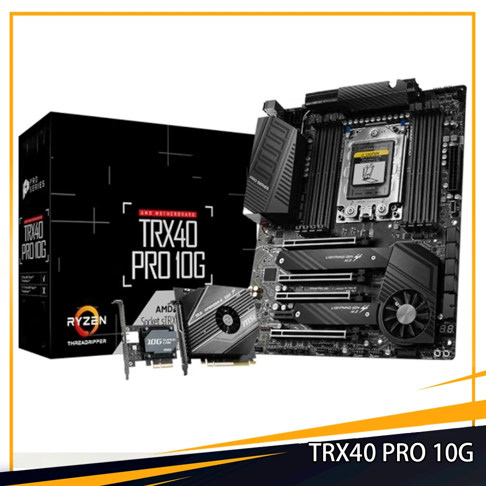 

TRX40 PRO 10G для Msi Socket sTRX4 DDR4 256 ГБ PCI-E4.0 SATA3 M.2 * 2 USB3.2 ATX настольная материнская плата