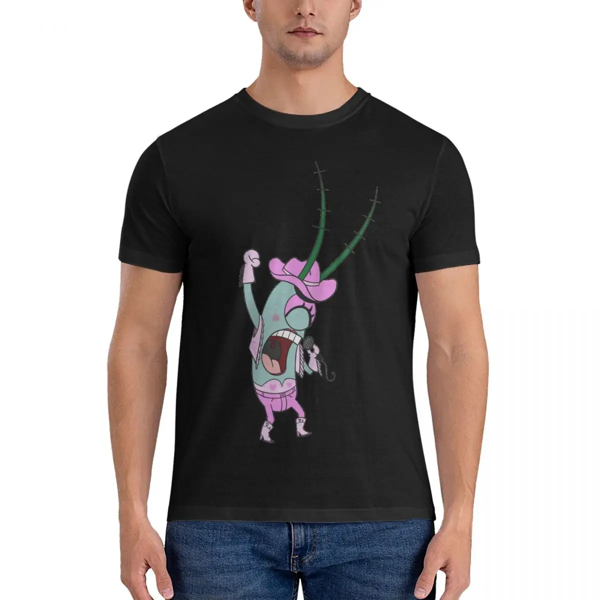 Men's Pink Pony Plankton T Shirt Chappell Roan Cotton Novelty Short Sleeve Round Collar Tee T-Shirt official-website Tops fugees