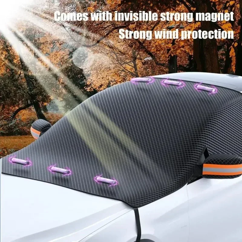 

Car Windshield Cover For Ice And Snow Magnetic Oxford Car Snow Cover Waterproof Vehicle Snow Guard Protection Snow Ice Sun