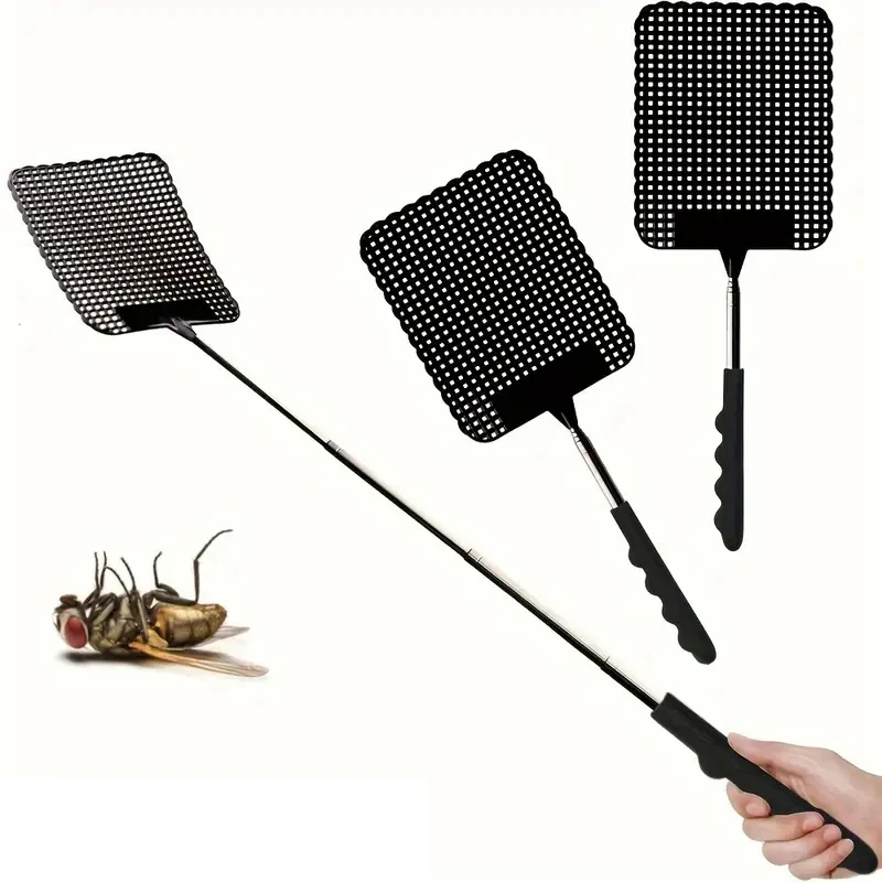 Fly swatter retractable and lengthened household thickened mosquito swatter manual multifunctional stainless steel mesh mosquito