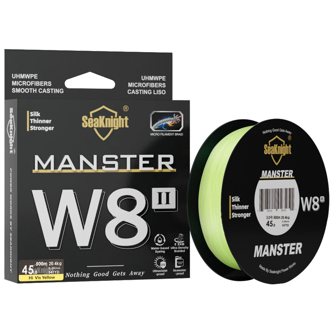 SeaKnight Marke W8 II Serie 500M 8-Strang Angelschnur Fortschrittliche Geflochtene PE-Schnur Anti-UV Meerwasserdichte Beschichtung Angelschnur