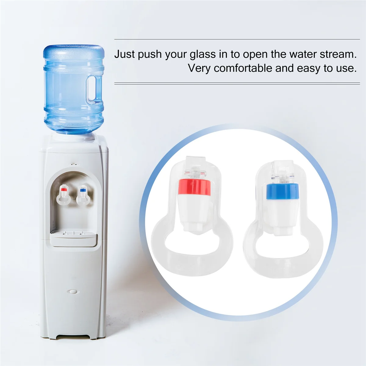 Water Dispenser Replacement Push Faucet - Cold and Hot Water Spigot Blue and Red Pack