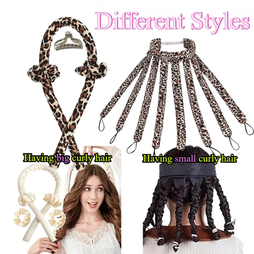 

Повязка-бигуди для завивки волос без нагрева в двух стилях: шелковая лента для ленивых локонов, инструмент для укладки волос