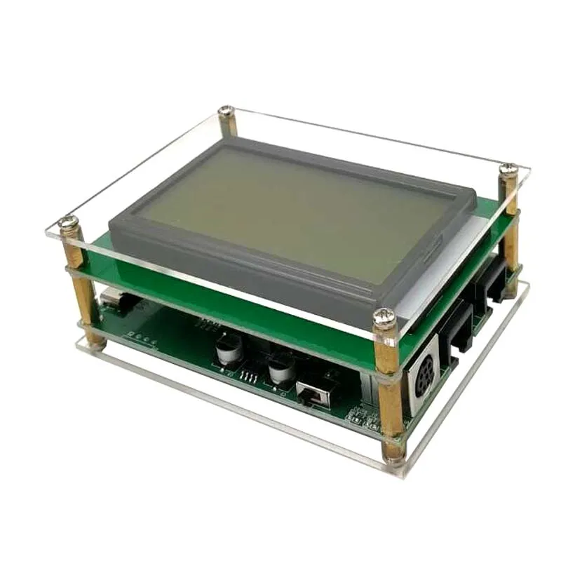 Tela externa de gato YAOGREENHAM com caixa de acrílico e cabo, LCD 12864, YAESU FT-817 FT-818 FT-857 FT-897 818ND 857D