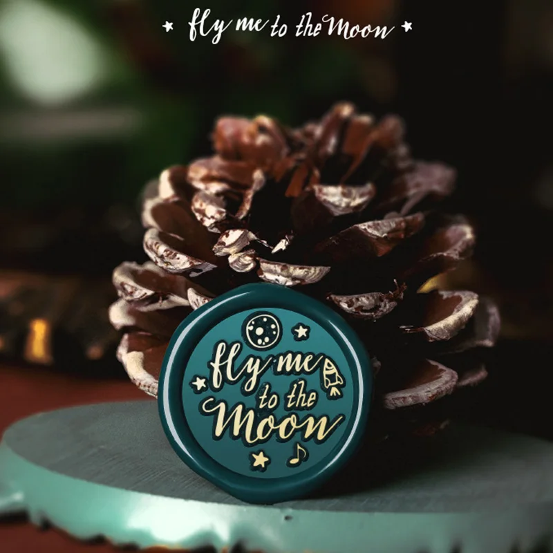 الإنجليزية بركات ختم رئيس الشمع ختم المغلف ختم بطاقات المعايدة هدايا دعوة الزفاف ، شكرًا لك/حظا سعيدا/أطيب التمنيات