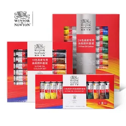 WINSOR & NEWTON-Tintas a Óleo Profissionais para Artistas, Pigmento de Lona, Artigos Artísticos, Conjunto de Desenho, Tubo 12 ml, 12 ml, 18 24 Cores