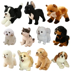 French Bulldog Puppy Stuffed Wolf Dog Tibetan Mastiff Plush Toy Cute Simulation Pets Fluffy Baby Dolls Birthday Gifts For Kids