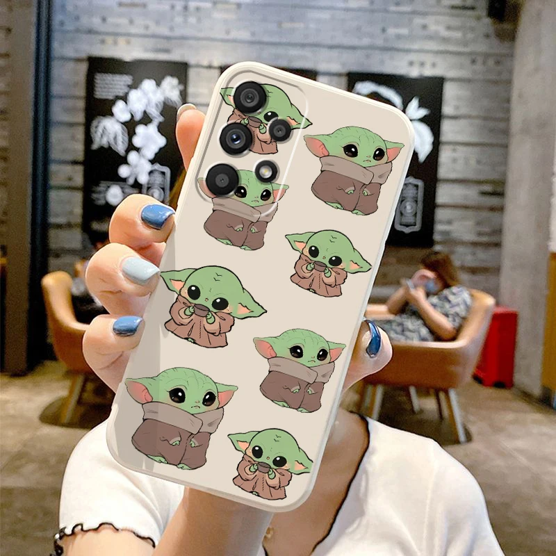 

S-Star W-Wars Baby Yoda Cute Cartoon Liquid Left Rope For Samsung Note 20 10 A54 A31 A14 A03 A22 A34 A04 A24 Ultra Plus 5G