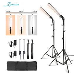 Synzzur 2PCS Fotografie Beleuchtung Kit Dimmbare Foto Kamera LED Video Füllen Licht Make-Up Studio Lampe Für Youtube Foto Beleuchtung