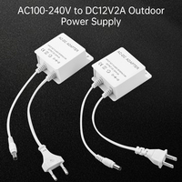 DC12V 2A Plug Adapter Security Outdoor Power LED Waterproof Dual Wire EU/US Plug Power Adapter