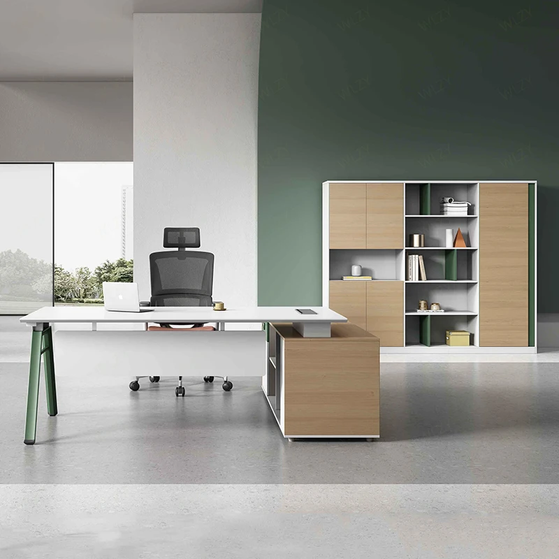 

Modern Single Executive Office Desk Convertible L-Shaped Manager Computer Writing Table Furniture