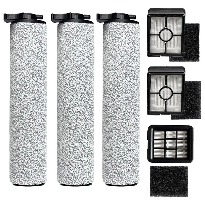 B97A-1Set For Bissell Crosswave HF3 Cordless Vacuum Cleaner 3649A Model Replacement Roller Brush & HEPA Filters